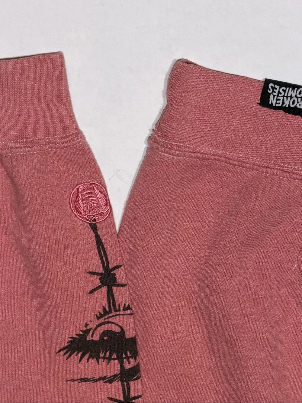 Men's Broken Promises Hoodie with Rose Graphic - Dusty Rose - Picture 6 of 8
